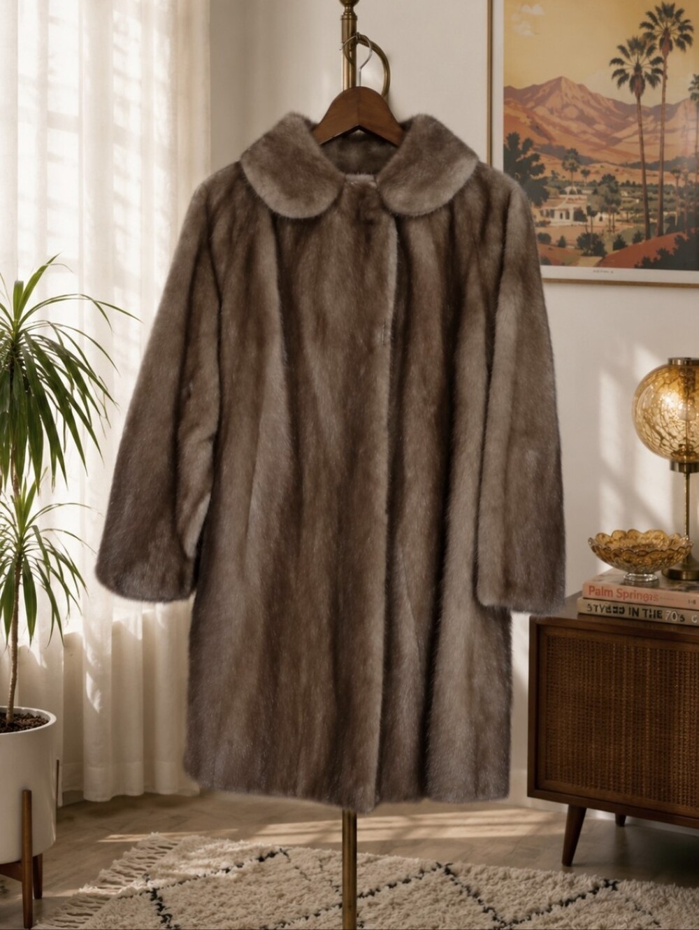 Vintage Genuine 3/4 Length Silky And Plush Fur Coat